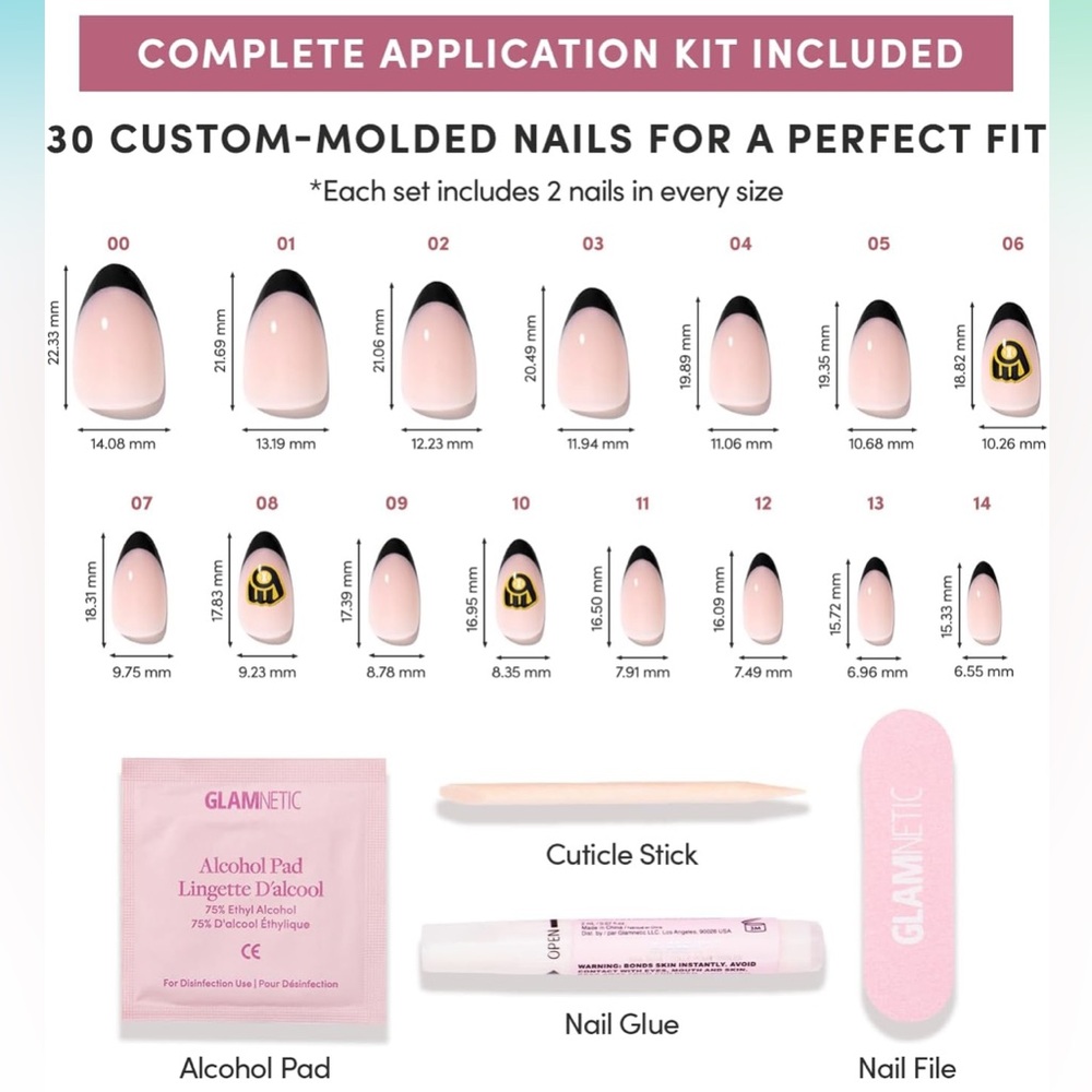 Glamnetic x Fanatics Press On Nails Milwaukee Brewers Short Almond MLB Navy Tips - Picture 4 of 7